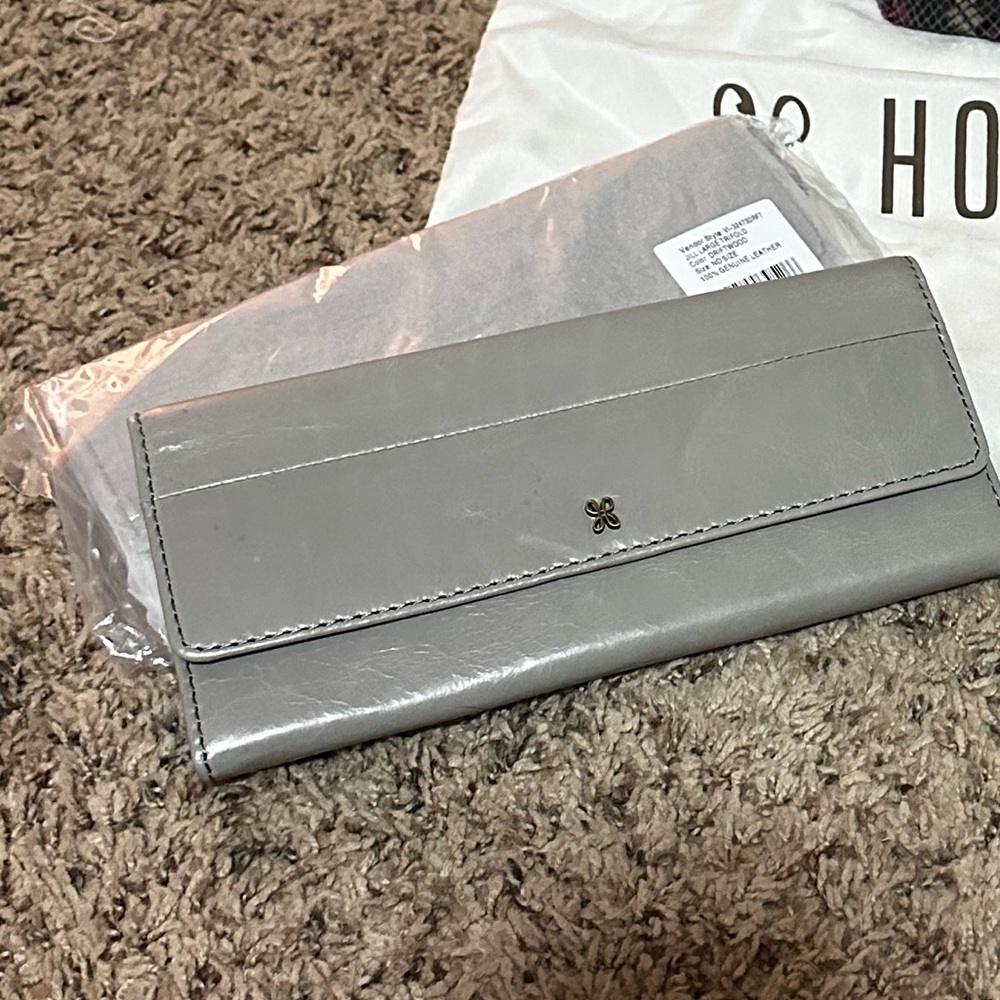 Hobo wallet trifold pebble gray